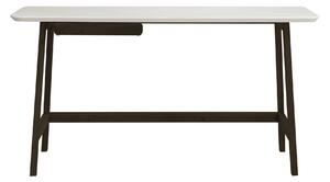 Scrivania in Legno con Cassetto 75x55,5x140 cm Bianco e Nero