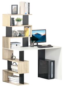 Scrivania da Ufficio 120x60x148 cm con Libreria in Legno Multicolore