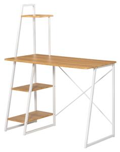 Scrivania da Ufficio 104x50x128 cm in MDF e Metallo Colore Legno