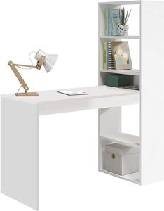 Scrivania Porta Pc 120x53x144 cm con Libreria Bianca