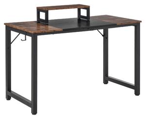 Scrivania da Ufficio 120x60x73,5 cm in Metallo e Truciolare Marrone e Nero