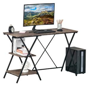 Scrivania da Ufficio 120x48x78 cm in Metallo e Truciolare Marrone