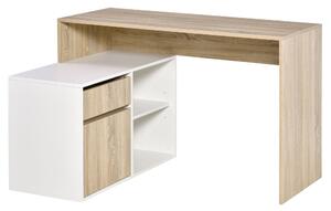Scrivania Angolare da Ufficio 120x92x75,5 cm in Legno Rovere e Bianco