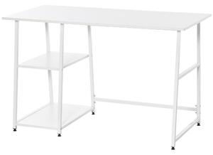 Scrivania da Ufficio 120x60x76 cm in Legno e Acciaio Bianco