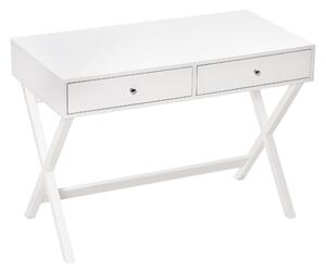 Scrivania con 2 Cassetti 106x55x75 cm in MDF Bianco