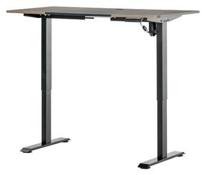 Scrivania con Regolazione Altezza Elettrica 140x70x72-116 cm in Metallo e Truciolare Teak e Nero
