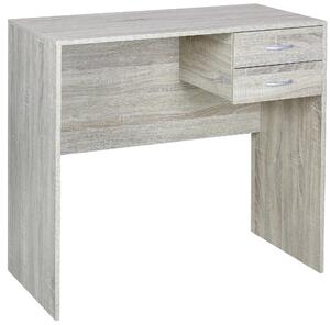 Scrivania Scrittoio 80x40x76 cm con 2 Cassetti in Melamina