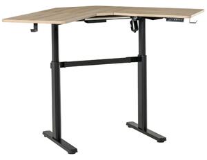 Scrivania da Ufficio Angolare 167x107x72-122 cm in Alluminio e MDF Legno