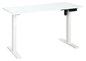 Scrivania Sollevabile Elettrica 3 Altezze 120x60x74,5-114,5 cm in Metallo e Legno Bianco