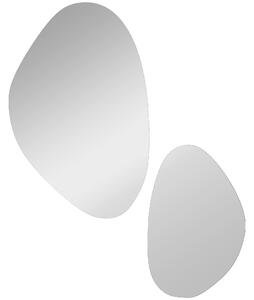 HOMCOM Set di 2 specchi da parete con cornice metallica, Specchio a forma di ciottolo, 70x46x2,5 cm, Nero | Aosom Italy