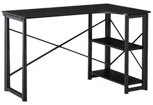 Scrivania da Ufficio Angolare 120x72,5x76,5 cm in MDF e Metallo Nero