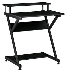 Scrivania da Ufficio 70x60x85,5 cm Ripiano Monitor Rialzato in Legno Nero