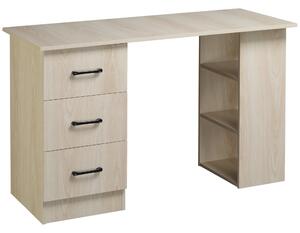 Scrivania da Ufficio 120x49x72 cm 3 Cassetti 3 Scaffali in Legno