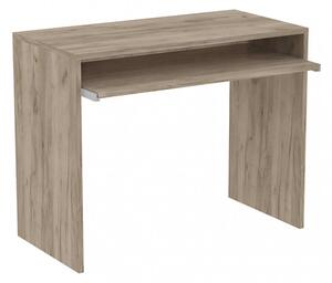 Scrivania Porta Pc Perry Olmo 90x45x74 h cm in Truciolare bilaminato Rovere grigio