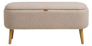 Panchina beige con rivestimento in bouclé Harlow – House Nordic