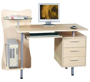 Scrivania Porta Pc 128x56xH100 cm con Cassettiera e Portatastiera My Office Printer Acero