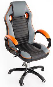 Sedia Poltrona Presidenziale da Gaming Ufficio in Similpelle Bozzini Sport Racing Arancione