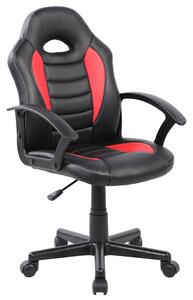 Sedia da Gaming Ergonomica per Bambini 55x56x99,5 cm in Similpelle Nero e Rosso