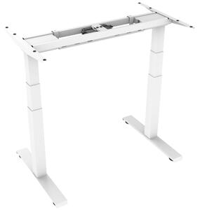 Scrivania da ufficio regolabile in altezza, colore bianco. Piano del tavolo: resina melaminica, dimensioni 160x80 cm