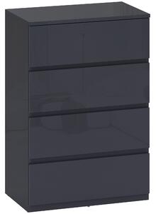 HOMCOM Mobile contenitore con 4 cassetti e chiusura rallentata e silenziosa, 55x34x80 cm, grigio | Aosom Italy
