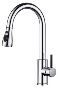 Miscelatore da cucina - Bocca estraibile - 2 getti - Cromo lucido - 51 cm di altezza