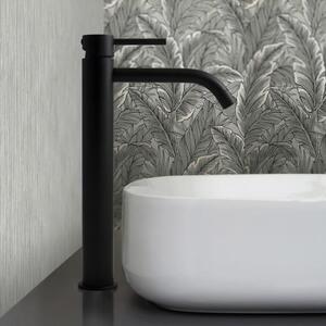 Miscelatore monocomando per lavabo Kronenbach Lima 2.0, colore nero, modello XXL per lavabi a bacino