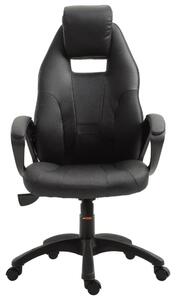 Sedia da Gaming Ergonomica Girevole Nero Altezza Regolabile