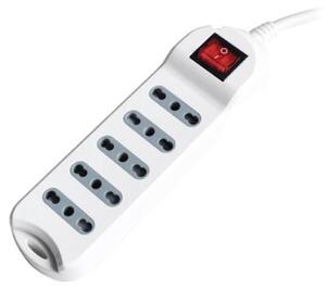 V-TAC Multipresa ciabatta 5 posti prese/bipasso 10/16A standard italiano interruttore luminoso - sku 8741