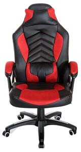 Sedia da Gaming Massaggiante e Riscaldante Rosso e Nero 68x69x108-117 cm