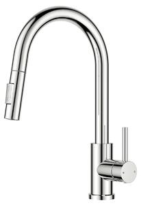 Miscelatore da cucina - Doccetta estraibile - Girevole a 360° - Cromo lucido - Bocca alta