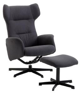 Sedia Poltrona da Ufficio Presidenziale Ergonomica con Poggiapiedi Grigio Scuro