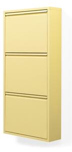 Scarpiera giallo chiaro in acciaio con ante ribaltabili/da parete 50x103x15 cm Billy – Spinder Design