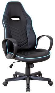 Sedia da Gaming Ergonomica in Similpelle Altezza Regolabile Nera e Azzurra