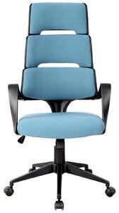 Sedia da Ufficio Presidenziale Ergonomica in Tessuto Blu e Nero