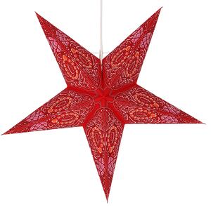 Stella pieghevole di carta illuminata dell'Avvento, stella di Natale 60 cm - Sundar ot, rosso, decorazione della finestra a stella