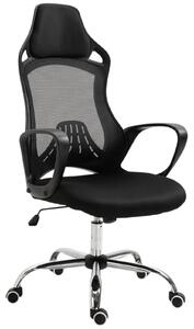 Sedia da Ufficio Presidenziale Ergonomica a Rete Nera