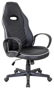 Sedia da Gaming Ergonomica in Similpelle Altezza Regolabile Nera e Bianca