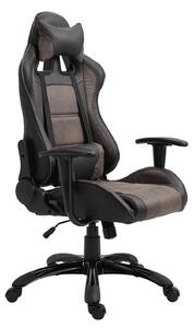 Sedia da Gaming Ergonomica in Similpelle Marrone e Nero