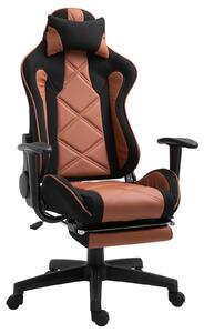 Sedia da Ufficio Presidenziale Ergonomica in Poliestere Nero e Marrone