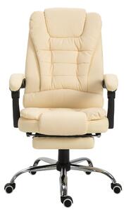 Sedia da Ufficio Presidenziale in Similpelle Beige