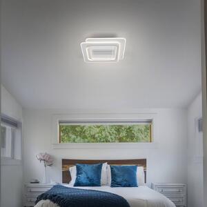 OSRAM Ventilatore da soffitto LED GRILL 55x55 cm bianco con telecomando GRILL, dimmerabile, Bianco / Opale, Soggiorno / Sala da pranzo, Metallo, Moderno