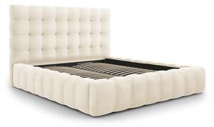Letto matrimoniale imbottito beige con contenitore con griglia 200x200 cm Bali - Cosmopolitan Design