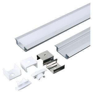 Profilo Canalina In Alluminio Per Strip Led 3350 Mm 24,7 X 7 - Largh.Max 12,4