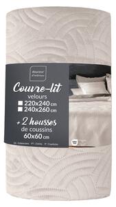 Set con copriletto e federa color crema in velluto 240x260 cm Solange – douceur d'intérieur