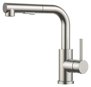 Rubinetto da cucina miscelatore - A L - Bocca estraibile - Rotazione 360° - Acciaio inox - Nero
