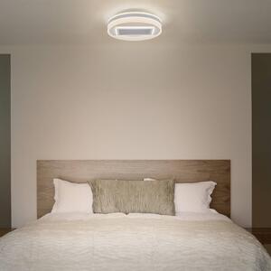 OSRAM Ventilatore da soffitto LED GRILL, Ø 50 cm, bianco, con telecomando dimmerabile, Bianco / Opale, Soggiorno / Sala da pranzo, Metallo, Moderno