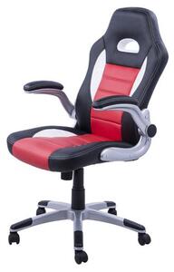 Sedia da Gaming Ergonomica in PVC Nera e Rossa