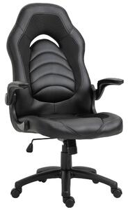 Sedia da Gaming Ergonomica 66,5x51x115-125 cm in Similpelle Nera