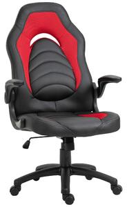 Sedia da Gaming Ergonomica 66,5x51x115-125 cm in Similpelle Nera e Rossa