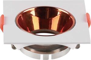 V-TAC VT-932 Portafaretto LED GU10 da Incasso quadrato Corpo Bianco Riflettore Oro Rosa - sku 6655